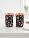 Avyukt Copper Glass (Meena Coated) (Set of 2) - Navy Blue