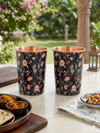 Avyukt Copper Glass (Meena Coated) (Set of 2) - Navy Blue