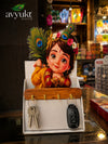 Avyukt Krishna Sleeping Wooden Printed Key Holder