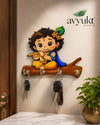 Avyukt Krishna on tree Wooden Key Holder