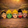 Avyukt Character Paper  Face Mask : Ram, Laxman, Sita, Hanuman, Ravan