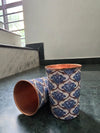 Avyukt Copper Glass (Meena Coated) (Set of 2) SKY BLUE