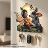 Avyukt Krishna With Cow Wooden Printed Key Holder