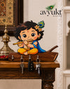 Avyukt Small Krishna Wooden Printed Key Holder