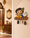 Avyukt Small Krishna Wooden Printed Key Holder