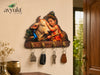 Avyukt Krishna Sleeping with Cow Wooden Printed Key Holder