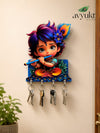 Krishna Wooden Printed Key Holder
