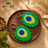 Avyukt Handcrafted Crochet Peacock Feather Keychain (Pack of 2)