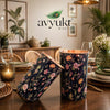 Avyukt Copper Glass (Meena Coated) (Set of 2) - Navy Blue