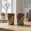 Avyukt Copper Glass (Meena Coated) (Set of 2) - Multi