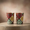 Avyukt Copper Glass (Meena Coated) (Set of 2) - Multi