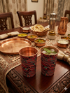 Avyut Copper Glass (Meena Coated) (Set of 2) - Pink